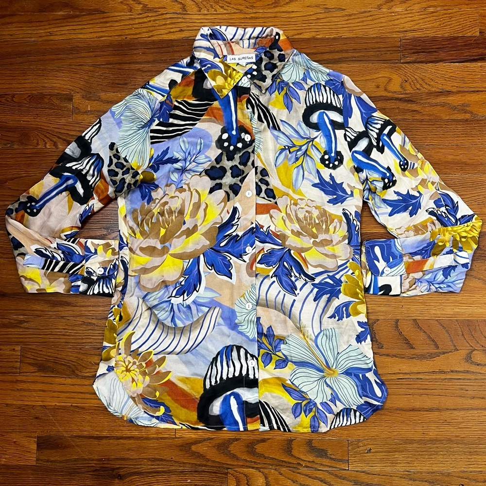 Las Surenas Mushroom Fungi Floral Print Soft Top Pant Matching Outfit Set
